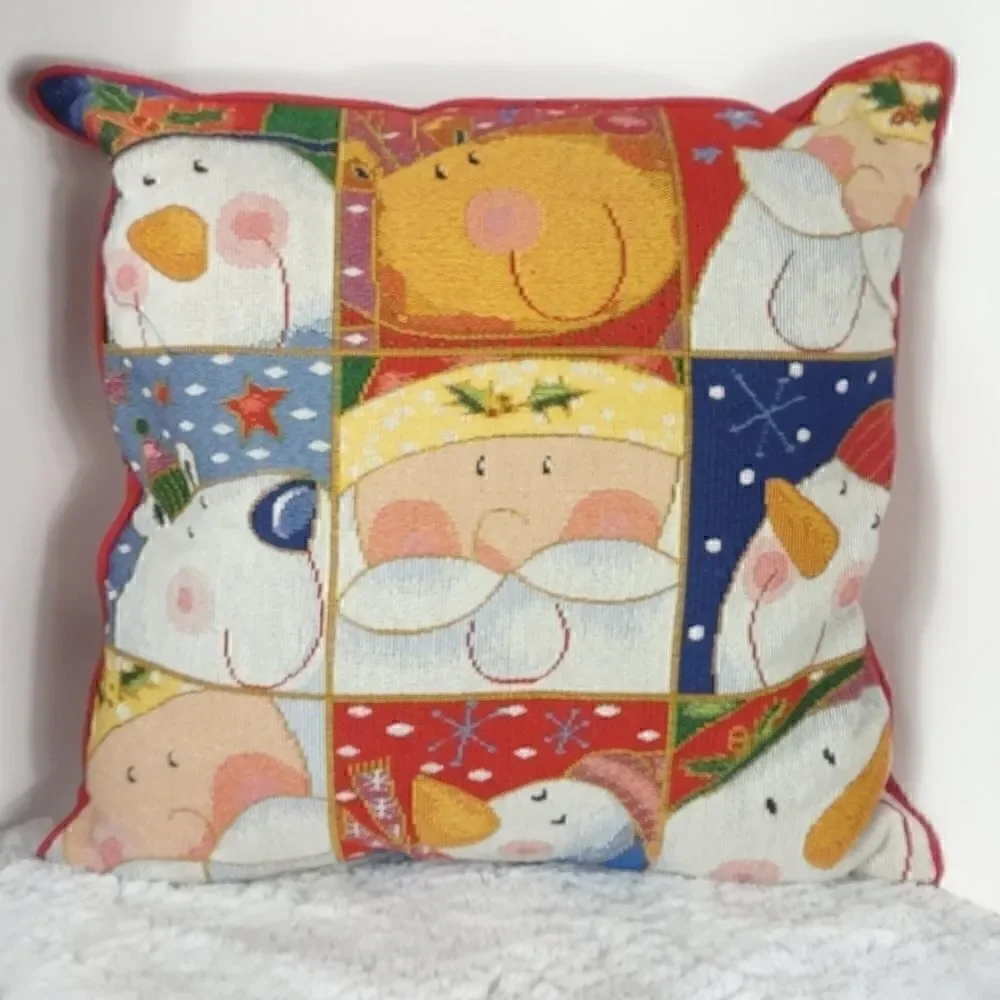 Christmas Brocade Tapestry Pillow